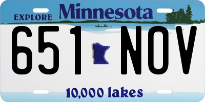 MN license plate 651NOV