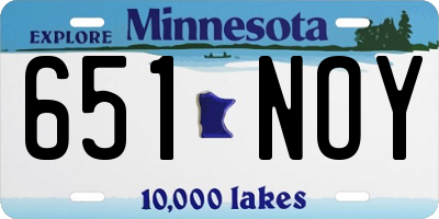 MN license plate 651NOY