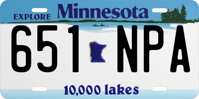 MN license plate 651NPA