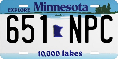 MN license plate 651NPC
