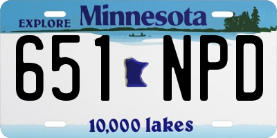 MN license plate 651NPD