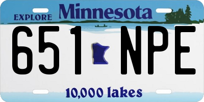MN license plate 651NPE