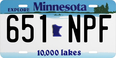 MN license plate 651NPF