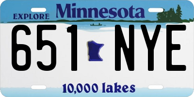 MN license plate 651NYE