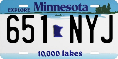 MN license plate 651NYJ