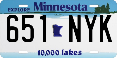 MN license plate 651NYK