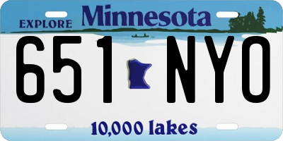 MN license plate 651NYO