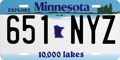 MN license plate 651NYZ