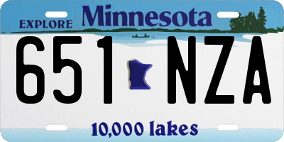 MN license plate 651NZA