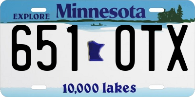 MN license plate 651OTX