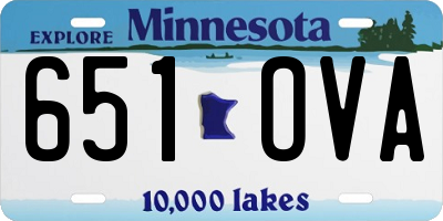 MN license plate 651OVA