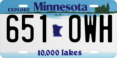 MN license plate 651OWH