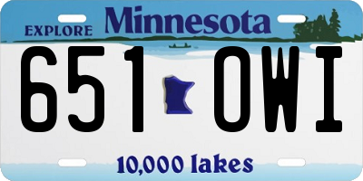 MN license plate 651OWI