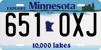 MN license plate 651OXJ