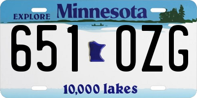 MN license plate 651OZG