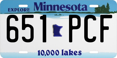 MN license plate 651PCF