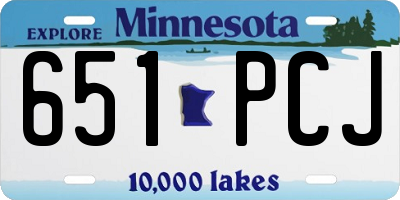 MN license plate 651PCJ