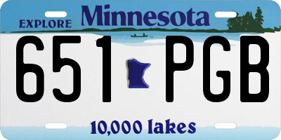 MN license plate 651PGB