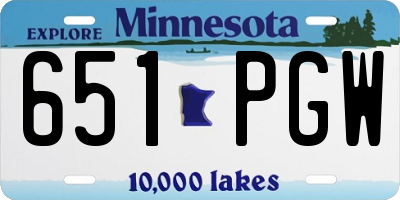 MN license plate 651PGW