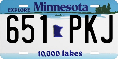 MN license plate 651PKJ