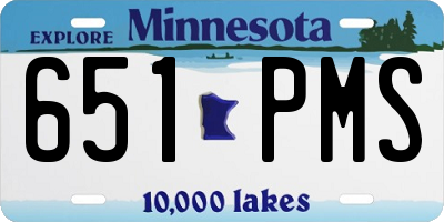 MN license plate 651PMS