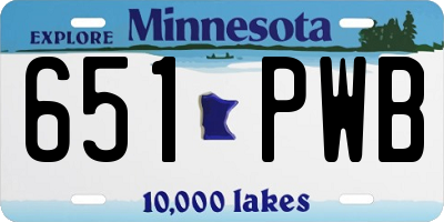 MN license plate 651PWB