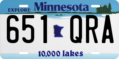 MN license plate 651QRA