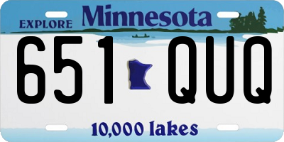 MN license plate 651QUQ