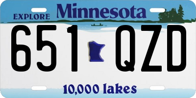 MN license plate 651QZD
