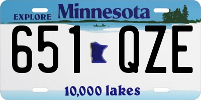 MN license plate 651QZE