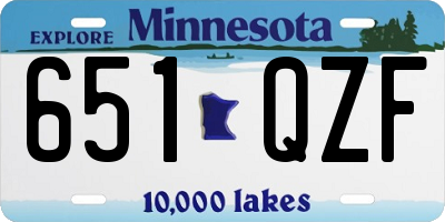 MN license plate 651QZF