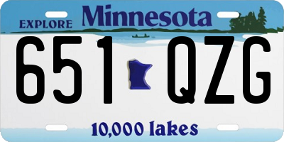 MN license plate 651QZG