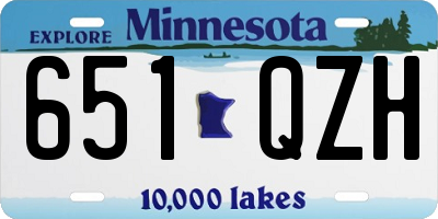 MN license plate 651QZH