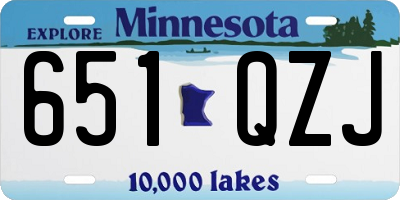 MN license plate 651QZJ