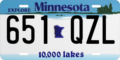 MN license plate 651QZL