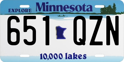 MN license plate 651QZN