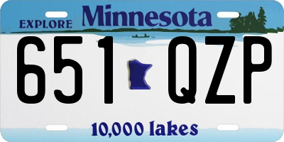 MN license plate 651QZP