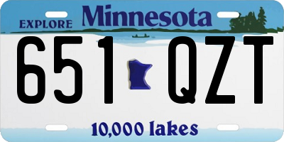 MN license plate 651QZT