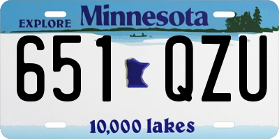 MN license plate 651QZU