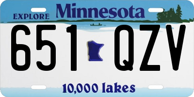 MN license plate 651QZV
