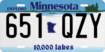 MN license plate 651QZY