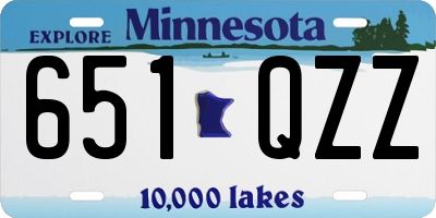 MN license plate 651QZZ