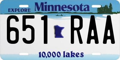 MN license plate 651RAA