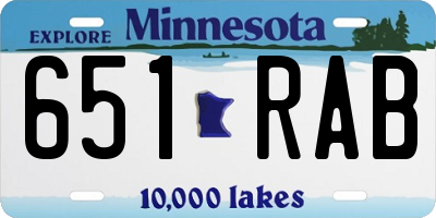 MN license plate 651RAB