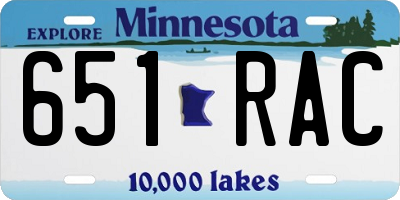 MN license plate 651RAC