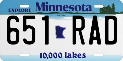MN license plate 651RAD