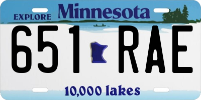 MN license plate 651RAE