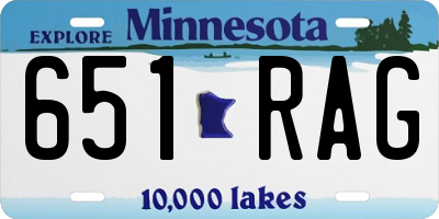 MN license plate 651RAG