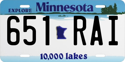 MN license plate 651RAI