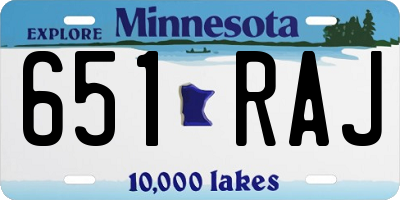 MN license plate 651RAJ